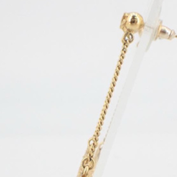 Chanel Gold Logo Drop Earrings - Picture 2 of 10